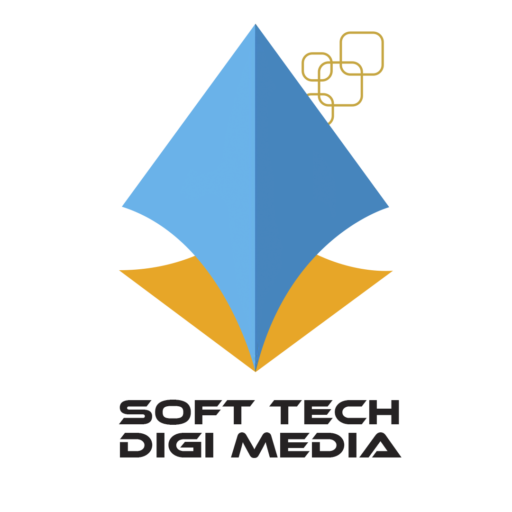 Soft Tech Digi Media logo in Black